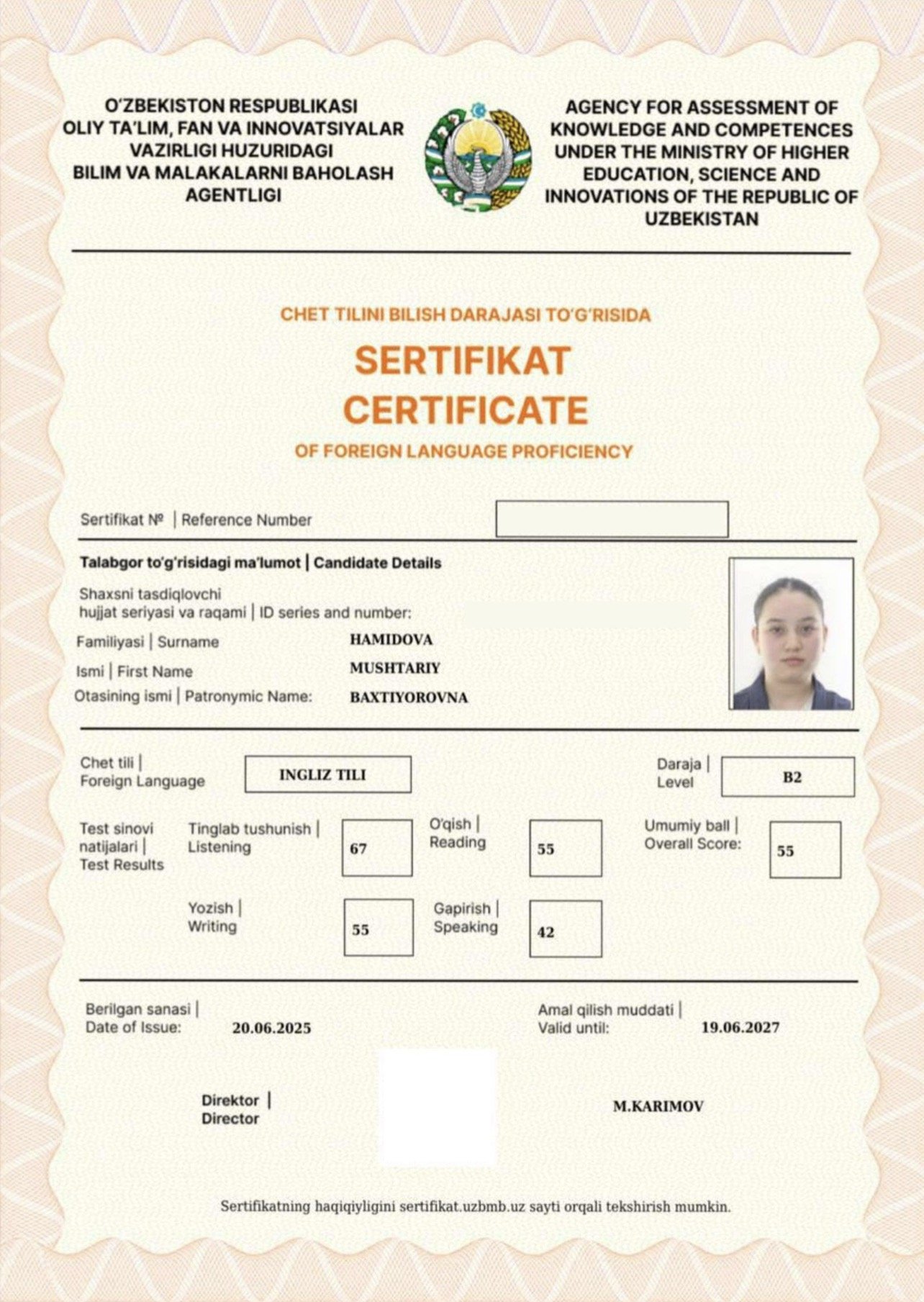 Mushtariy certificate