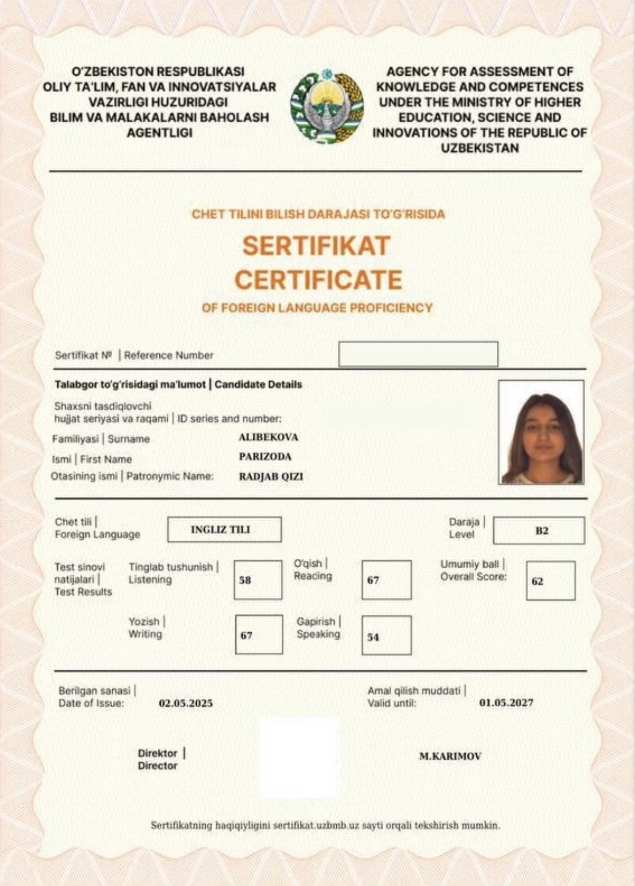 Farmon CEFR certificate