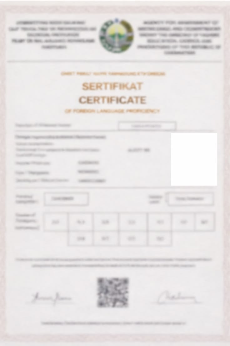 CEFR certificate
